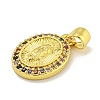 Virgin Mary Theme Rack Plating Brass Micro Pave Cubic Zirconia Pendants KK-C074-23G-01-2