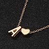 Alloy Letter Heart Pendant Necklaces for Women NJEW-FS0001-09A-1
