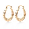 U-Shaped Brass Hoop Earrings EJEW-T047-105G-1