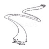 6Pcs 6 Style 304 Stainless Steel Word Pendant Necklace NJEW-KS0001-06P-2