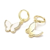 Butterfly Real 18K Gold Plated Brass Dangle Leverback Earrings EJEW-L268-035G-01-2