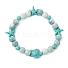 Synthetic Turquoise Beaded Stretch Bracelets for Women BJEW-TA00574-01-2