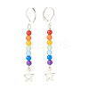 Natural Malaysia Jade with Alloy Star Long Dangle Leverback Earrings EJEW-JE04910-03-1