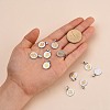 PVD Vacuum Plating Flat Round with San Benito & Word 304 Stainless Steel Charms X-STAS-I036-03B-4