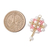 Glass Seed Beaded Flower Pendants PALLOY-MZ00827-05-2