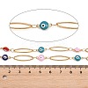 304 Stainless Steel Enamel Evil Eye & Horse Eye Link Chains CHS-K021-11G-01-3
