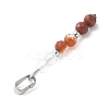 Faceted Round Natural Mixed Gemstone Beaded Pendants X-PALLOY-JF03529-4