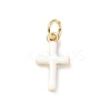 Real 18K Gold Plated Eco-Friendly Rack Plating Brass Enamel Pendants KK-F845-40G-07-1
