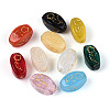 Baking Paint and Golden Metal Enlaced Glass Beads DGLA-T004-35M-1
