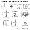 100Pcs 10 Styles Tibetan Style Alloy Pendants TIBEP-CJ0003-52-8