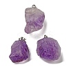 Raw Rough Natural Amethyst Pendants G-M405-02P-05-3