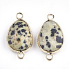 Natural Dalmatian Jasper Links connectors G-S344-02H-2