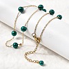 Stainless Steel & Imitation Pearl Round Link Chain Necklaces for Women WGE4439-06-1