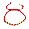 Polyester Cord Braided Bead Bracelets for Women BJEW-L698-03G-02-4