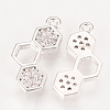 Brass Cubic Zirconia Pendants ZIRC-Q002-140P-2