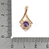Brass Micro Pave Cubic Zirconia Pendants X-KK-E795-22KCG-02-3