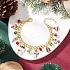 Christmas Alloy Enamel Charm Bracelets for Women BJEW-JB12074-1