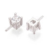 925 Sterling Silver & Clear Cubic Zirconia Peg Bails STER-T008-72S-2