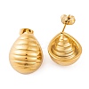 Ion Plating(IP) Teardrop 304 Stainless Steel Stud Earrings for Women EJEW-L272-023G-2