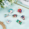 7Pcs 7 Styles Sports Themed Alloy Enamel Brooches JEWB-SC0001-69-3