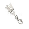 Flower ABS Plastic Pearl Pendant Decorations HJEW-JM03134-4