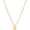 1Pc Stainless Steel Letter Rectangle Pendant Necklaces NJEW-LP0001-34I-G-1