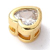 Brass inlaid Cubic Zirconia Slide Charms LS-ZIRC-F125-01B-G-3