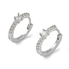 Clear Cubic Zirconia Hoop Earrings EJEW-L292-005P-1