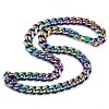 Ion Plating(IP) 304 Stainless Steel Cuban Link Chain Necklaces for Men NJEW-B116-06RC-2