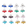 16Pcs Glass Pendants PALLOY-JF03189-1