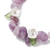Natural Lepidolite Chip Beaded Stretch Bracelets for Women BJEW-JB12311-03-3