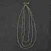 304 Stainless Steel Ball Snake Chain 3 Layer Necklaces for Women NJEW-V012-04G-2