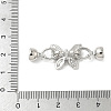 Butterfly Brass Micro Pave Clear Cubic Zirconia Fold Over Clasps KK-U059-28P-3
