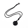 Adjustable Natural Mixed Gemstone Vortex Pendant Necklace with Nylon Cord for Women NJEW-L171-05-3