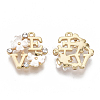 Brass Cubic Zirconia Charms KK-T055-014G-NF-2