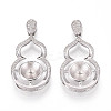 925 Sterling Silver Micro Pave Cubic Zirconia Peg Bail Pendants STER-N016-50P-1