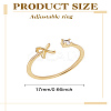 1Pc Letter Brass Rhinestone Open Cuff Rings for Women AJEW-LP0004-47X-G-2