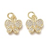 Brass Micro Pave Clear Cubic Zirconia Charms X-ZIRC-Q024-07G-2