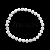 Natural White Jade Round Beaded Stretch Bracelets BJEW-F202-06-01-2