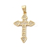 Brass Micro Micro Pave Clear Cubic Zirconia Pendants KK-A212-01C-G-1