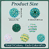30Pcs 5 Style Round Resin Rhinestone Graduated Beads RESI-SC0003-05-2