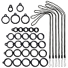 40Pcs 4 Style Silicone Rings with 10Pcs Adjustable Necklace Lanyard Anti-Lost Pendant Holder DIY-GF0008-10-1