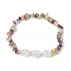 Natural Mixed Gemstone Chips Bead Stretch Bracelets for Women BJEW-JB13237-2