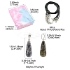 DIY Natural & Synthetic Gemstone Teardrop Pendant & Waxed Cord Pendant Necklace Making Kits DIY-FS0008-48-4
