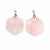 Natural Rose Quartz Pendants G-C241-02E-2