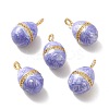 Rack Plating Brass Micro Pave Cubic Zirconia Enamel Pendants KK-M230-09G-1
