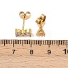 Bowknot 304 Stainless Steel Clear Cubic Zirconia Stud Earrings LS-EJEW-G448-01G-3