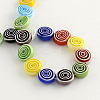 Flat Round Handmade Millefiori Glass Beads X-LK-R004-50-2