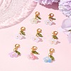 8Pcs 8 Colors Flower Acrylic Pendant Decorations HJEW-FS00034-04-10