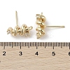 Brass with Clear Cubic Zirconia Stud Earring Findings KK-G491-54G-3